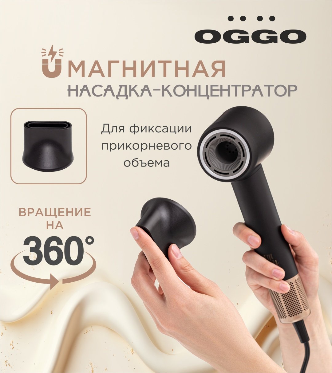 OGGO Фен для волос с цифровым дисплеем OG200B