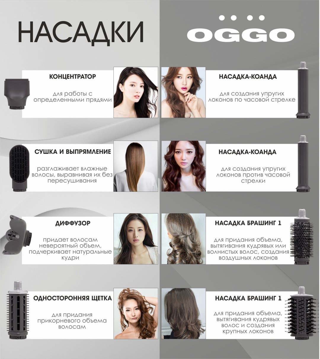 OGGO Профессиональный стайлер 8в1 OG110G купить,54990