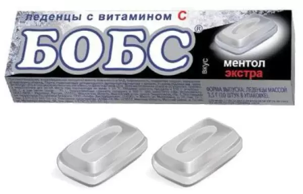 МАК- Иваново Леденцы от кашля  Бобс ментол экстра  с витамином С  35 г 10 шт
