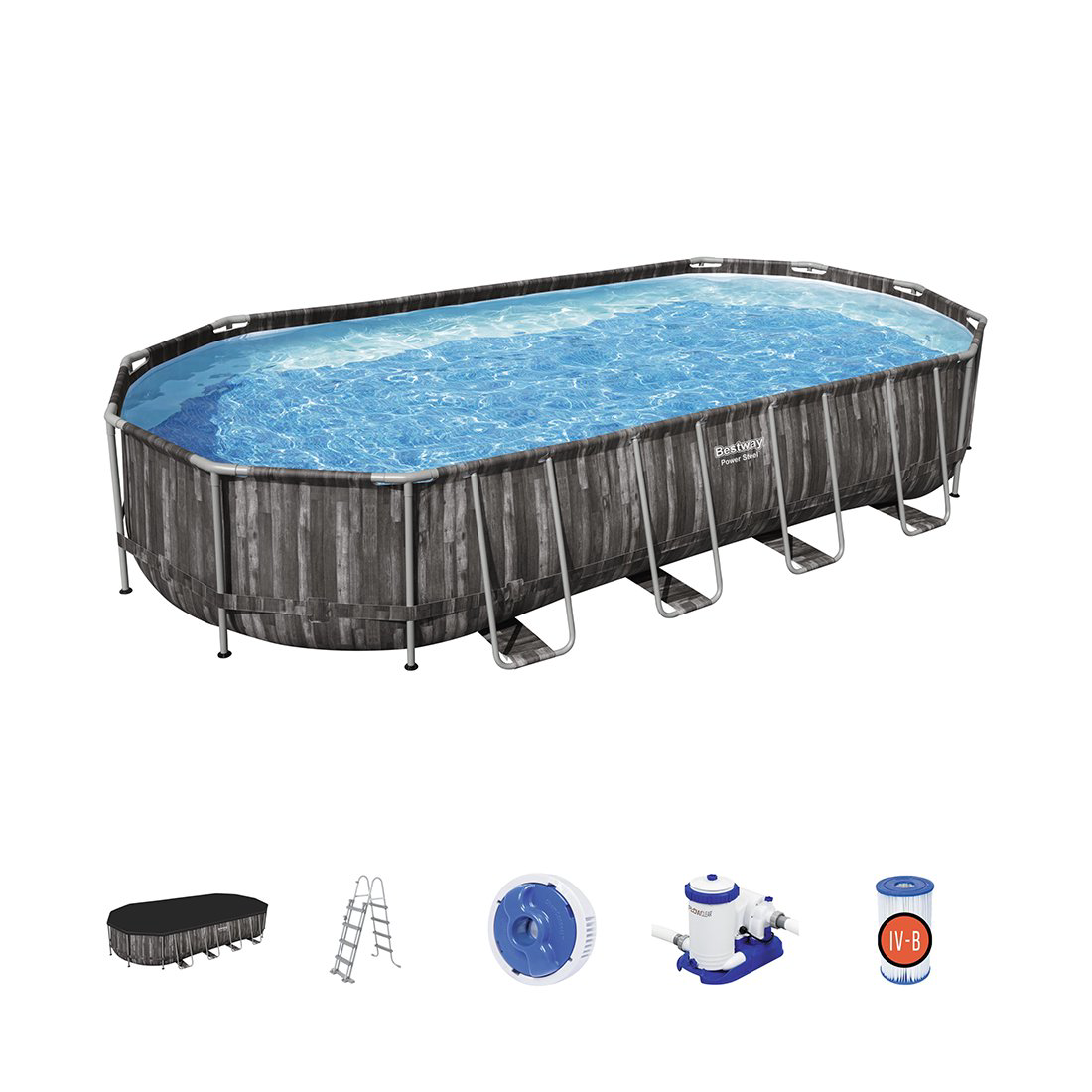 Бассейн каркасный Bestway Power Steel Oval 5611T купить,NaN
