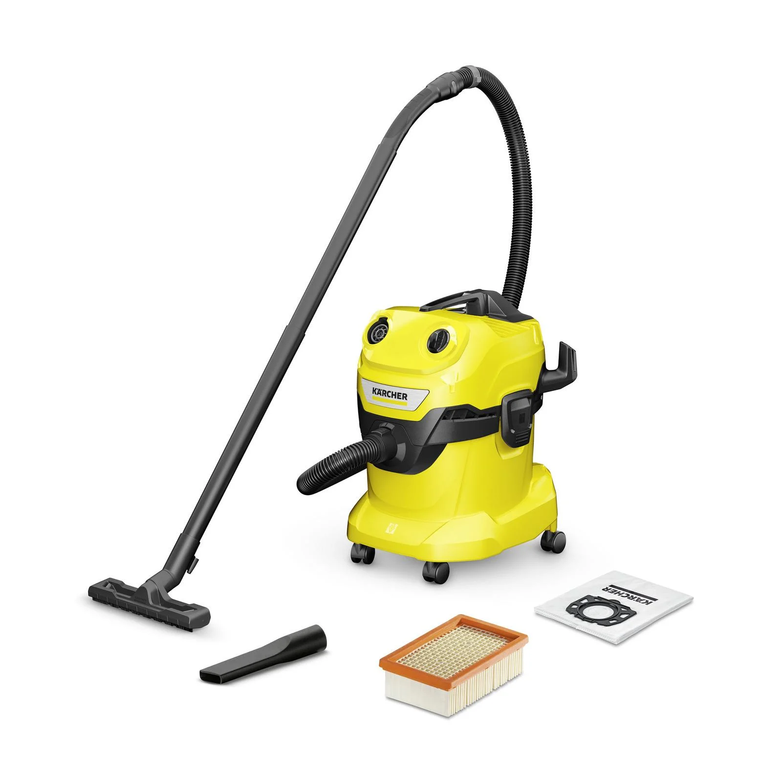 Промышленный пылесос Karcher WD 4 V-20/5/22 1.628-209.0 желтый