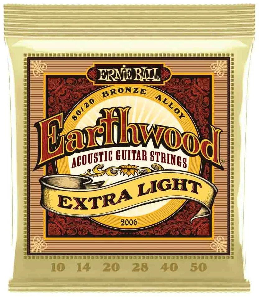 Комплект струн для акустической гитары Ernie Ball Earthwood extra light 10-50 2006 6 шт