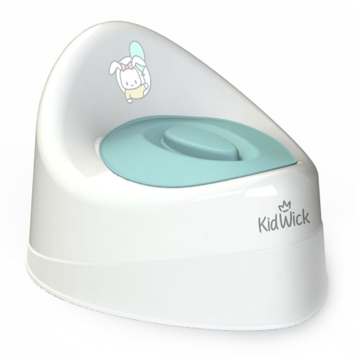 Горшок детский Kidwick Ракушка с бирюзовой крышкой белый