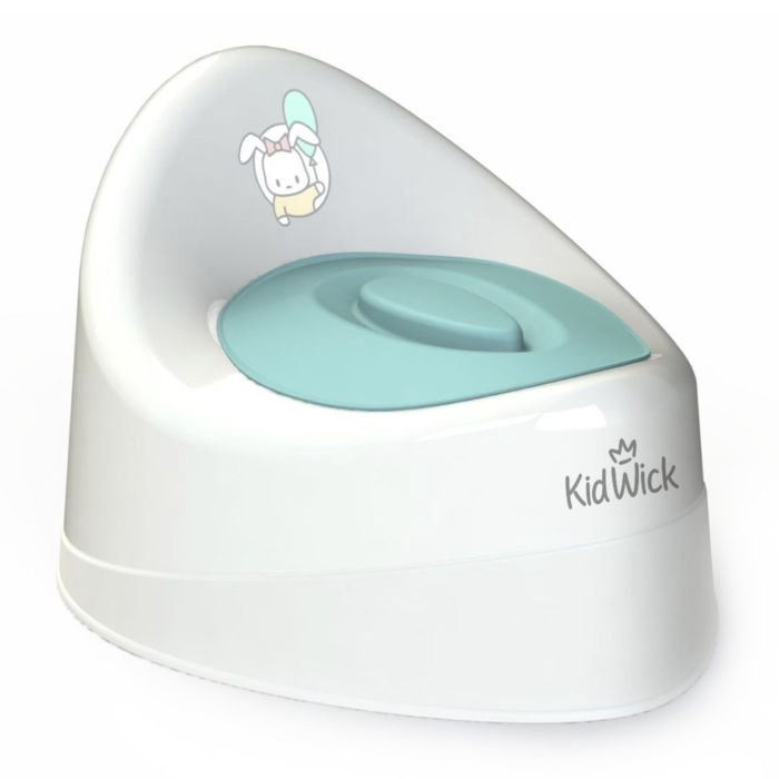 Горшок детский Kidwick Ракушка с бирюзовой крышкой белый
