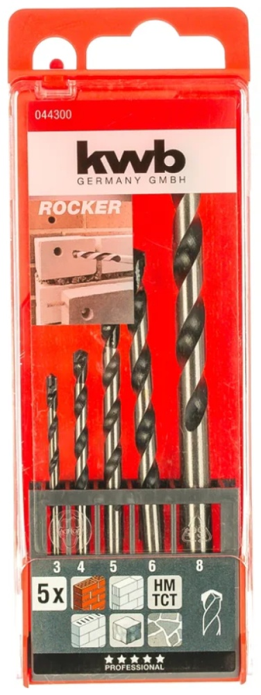Набор Сверл KWB ROCKER 44300 3-8 мм 5 шт