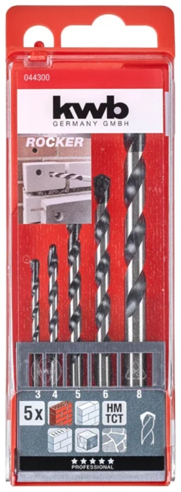 Набор Сверл KWB ROCKER 44300 3-8 мм 5 шт купить,7600