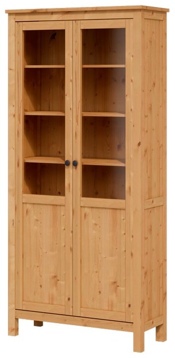Шкаф-витрина КЫМОР (ХЕМНЭС), 90x198х37 см, светло-коричневый купить,NaN