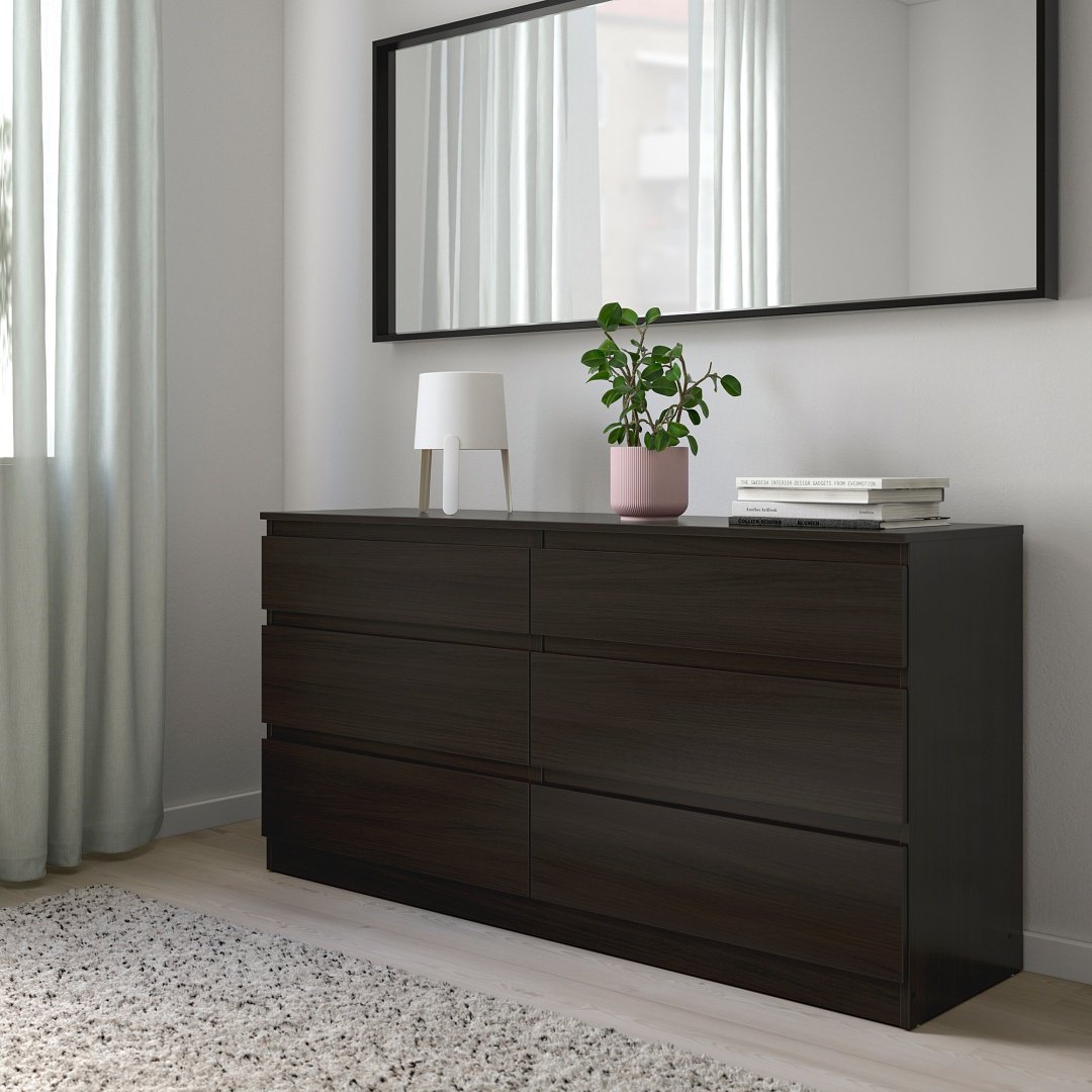 Комод IKEA Куллен, 140x40x72 см, черный купить,NaN