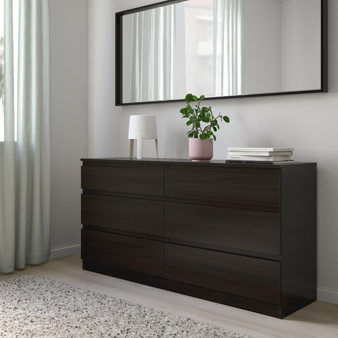 Комод IKEA Куллен, 140x40x72 см, черный купить,NaN