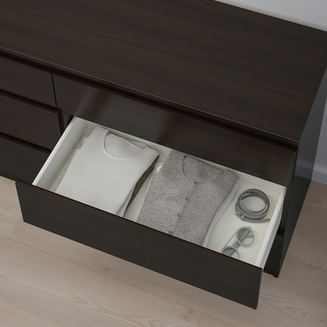 Комод IKEA Куллен, 140x40x72 см, черный купить,NaN