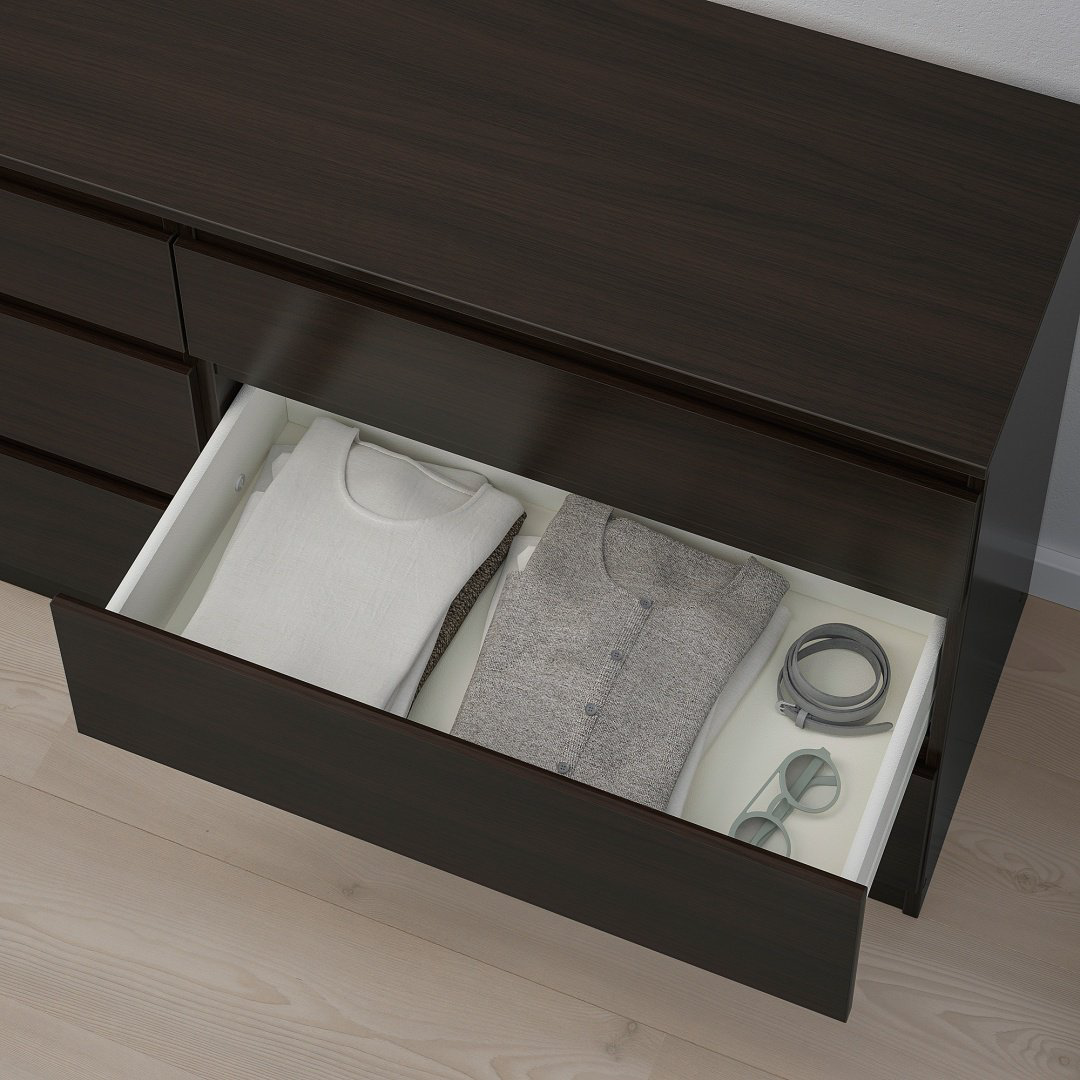 Комод IKEA Куллен, 140x40x72 см, черный купить,NaN