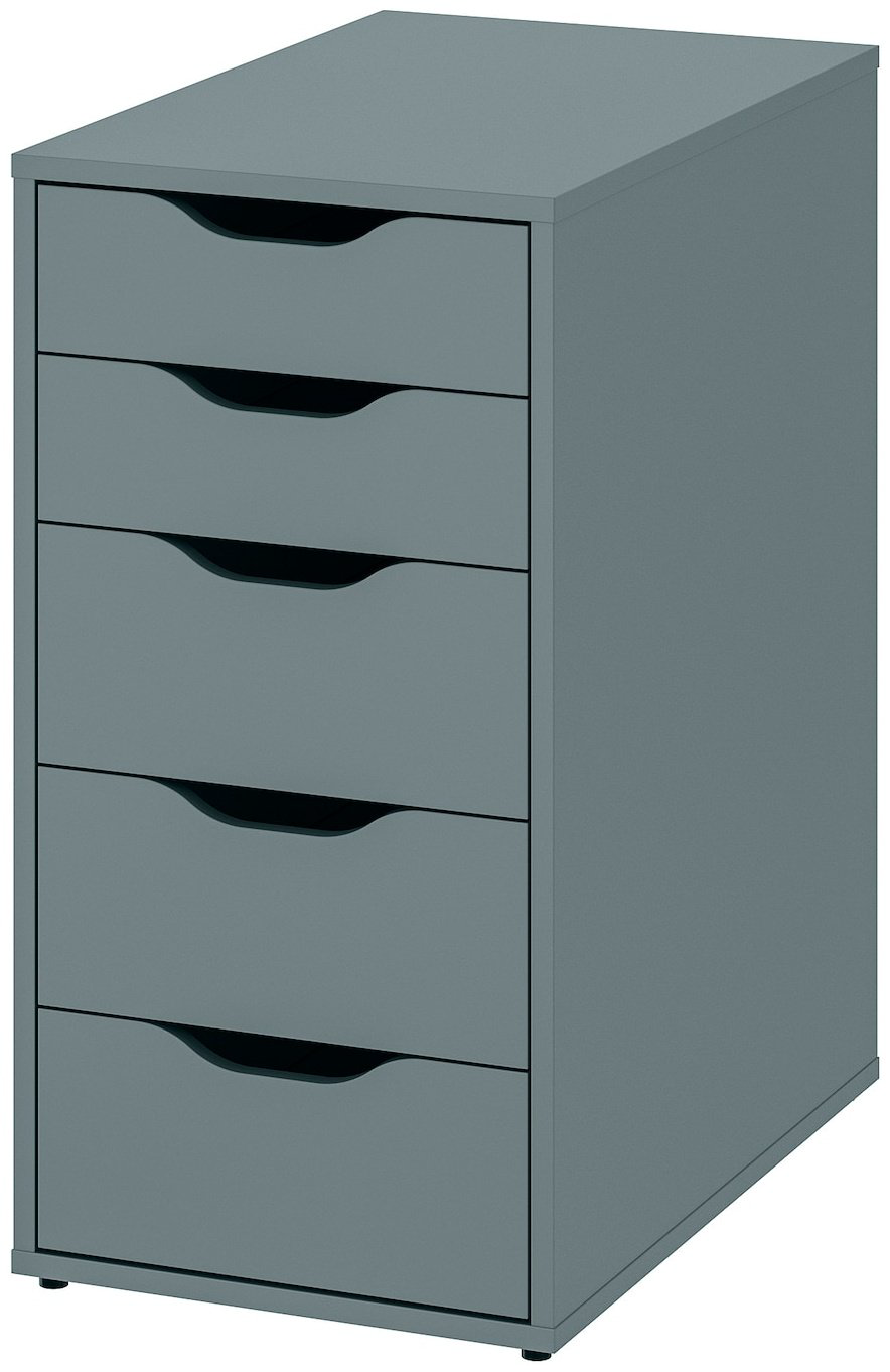Комод 47301026, 53x38x71 см, серый, бирюзовый купить,NaN