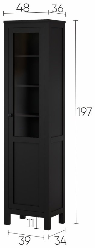 Шкаф-витрина напольный Хемнэс Hemnes/ Кымор 198х49х37 см купить,NaN
