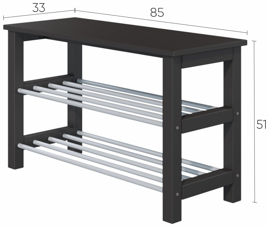 Обувница 85x33x51 см, дерево, металл купить,NaN