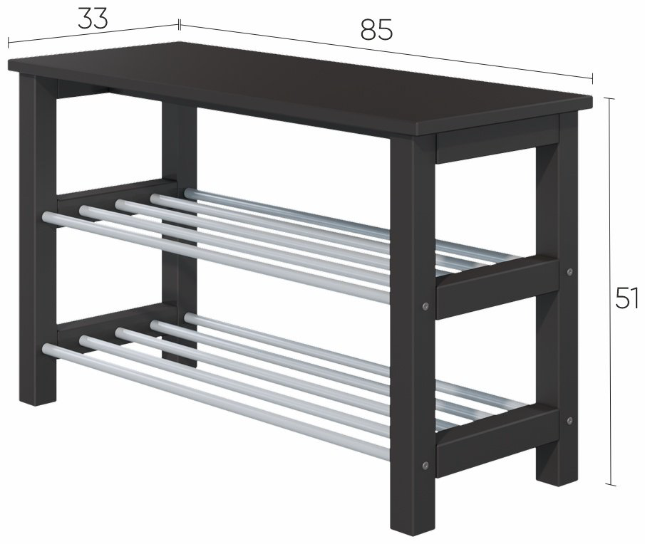 Обувница 85x33x51 см, дерево, металл купить,NaN