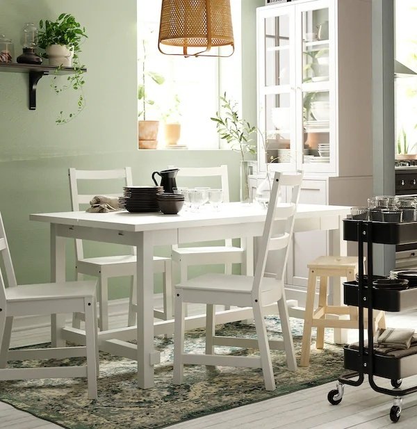 Стул ИКЕА НОРДВИКЕН, 97x44x54 см, белый 1 шт. купить,NaN