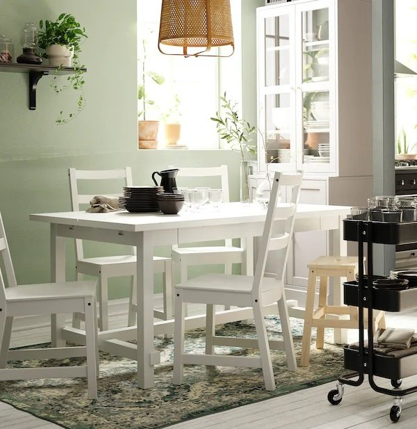Стул ИКЕА НОРДВИКЕН, 97x44x54 см, белый 1 шт. купить,NaN