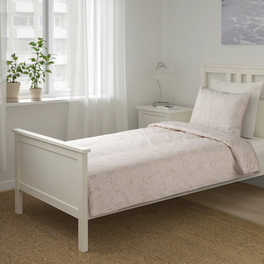 Комплект IKEA Йэттеваллмо 1.5-спальный хлопок, 1 наволочка: 50x70 см купить,NaN