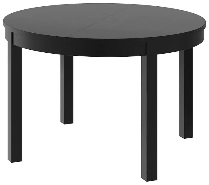 Раздвижной стол IKEA Бьюрста, 115х115x74 см, ДСП, черный купить,NaN