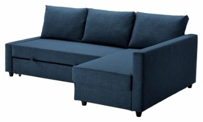 Угловой диван IKEA Фрихетэн УУ, 230х151 см, обивка комбинированная, синий купить,NaN