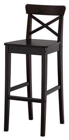 Барный стул IKEA Ингольф, 74x40x40 см, черный купить,NaN
