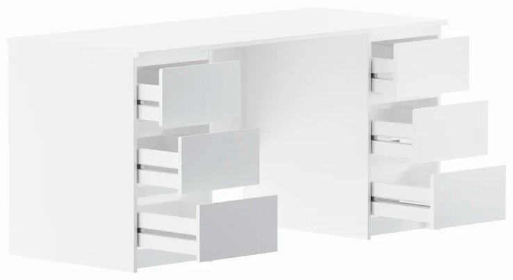 Стол письменный MMZ Кастор, 151х65x75 см, белый