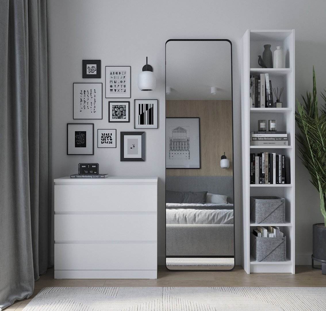 Стеллаж напольный VARMA 40, 38x28x198 см, белый купить,NaN