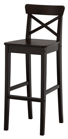 Барный стул IKEA Ингольф, 74x40x40 см, черный купить,NaN