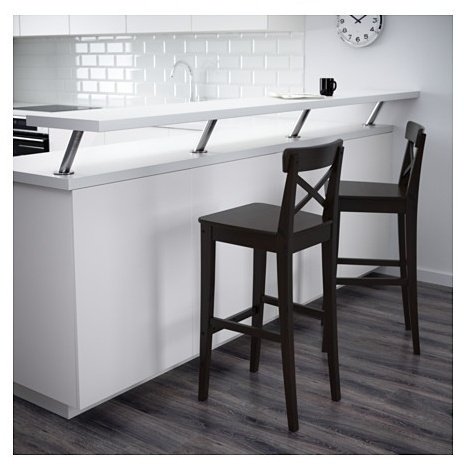 Барный стул IKEA Ингольф, 74x40x40 см, черный купить,NaN