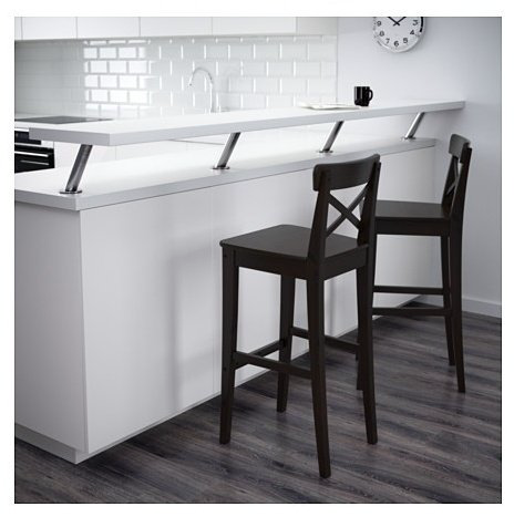Барный стул IKEA Ингольф, 74x40x40 см, черный купить,NaN