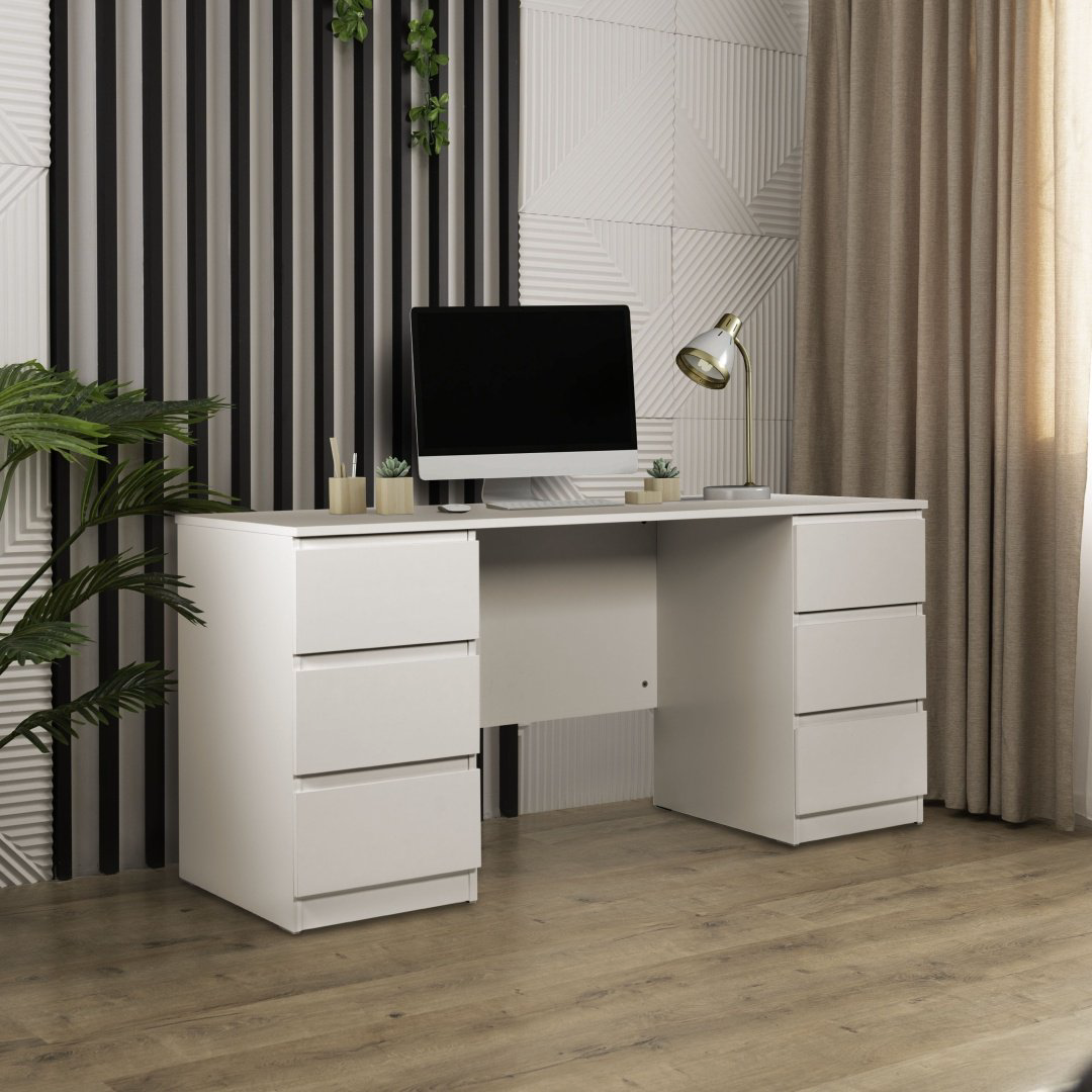 Стол письменный MMZ Кастор, 151х65x75 см, белый купить,NaN
