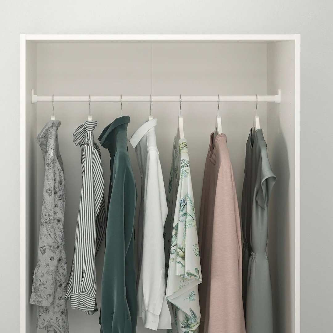 Распашной шкаф IKEA Клеппстад 50437235, 79.4x175.7х55 см, белый купить,NaN