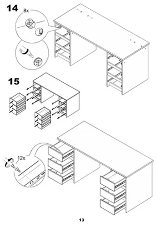 Стол письменный MMZ Кастор, 151х65x75 см, белый купить,NaN