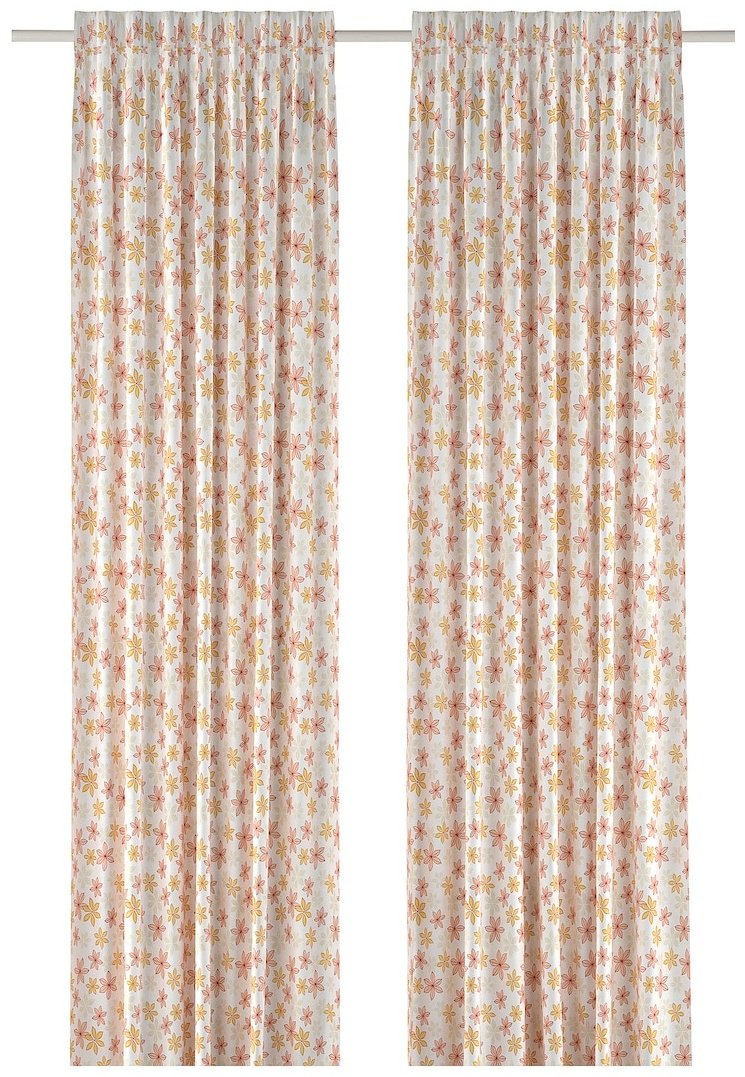 Комплект IKEA 145x300 см 2 шт, хлопок, оранжевый, розовый, мультиколор купить,NaN