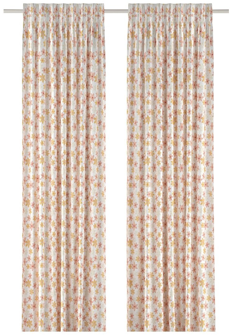 Комплект IKEA 145x300 см 2 шт, хлопок, оранжевый, розовый, мультиколор купить,NaN