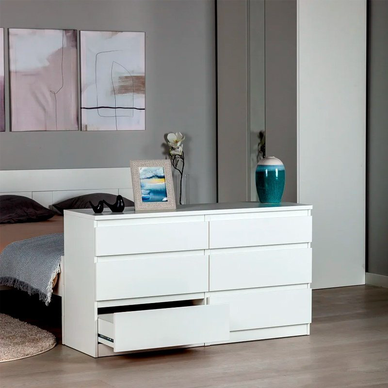Комод MMZ Кастор, 129.70x39.60x71.4 см, белый купить,NaN