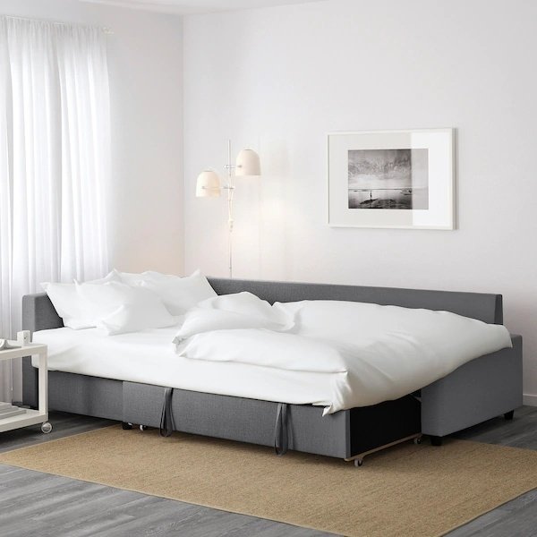 Диван угловой IKEA Фрихетэн УУ, 230х151 см, обивка комбинированная, серый купить,NaN