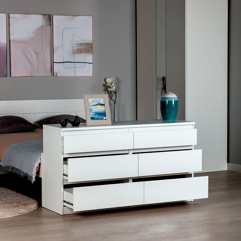 Комод MMZ Кастор, 129.70x39.60x71.4 см, белый купить,NaN