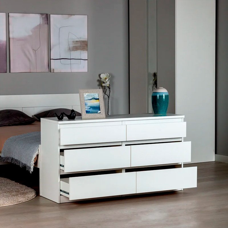 Комод MMZ Кастор, 129.70x39.60x71.4 см, белый купить,NaN