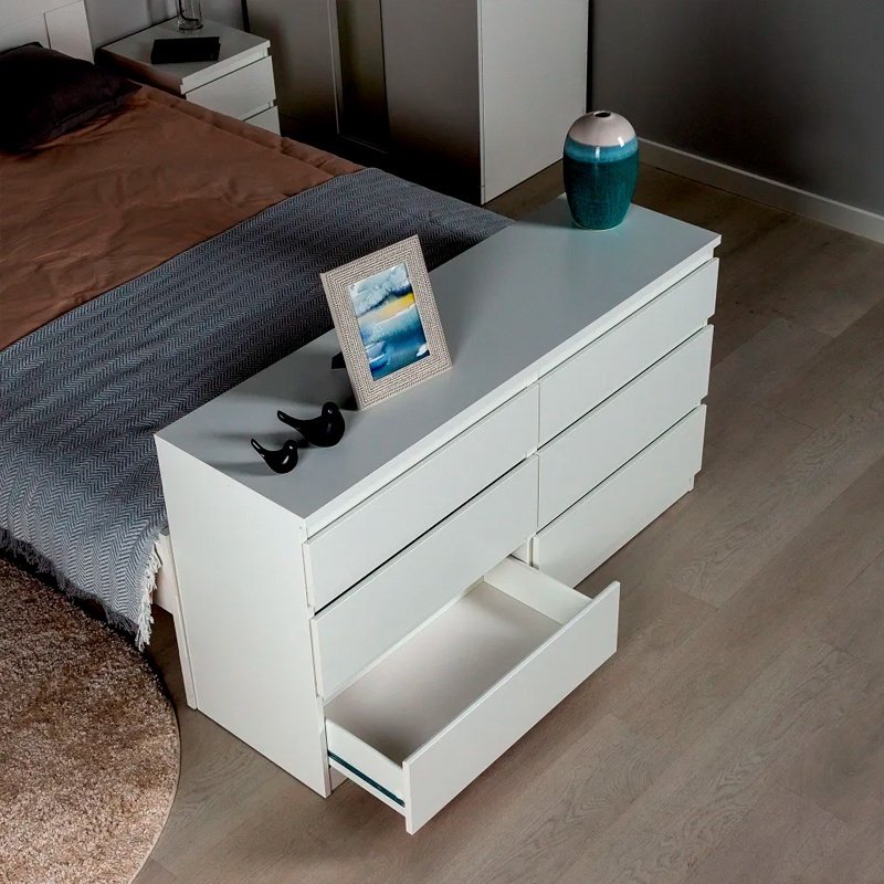 Комод MMZ Кастор, 129.70x39.60x71.4 см, белый купить,NaN