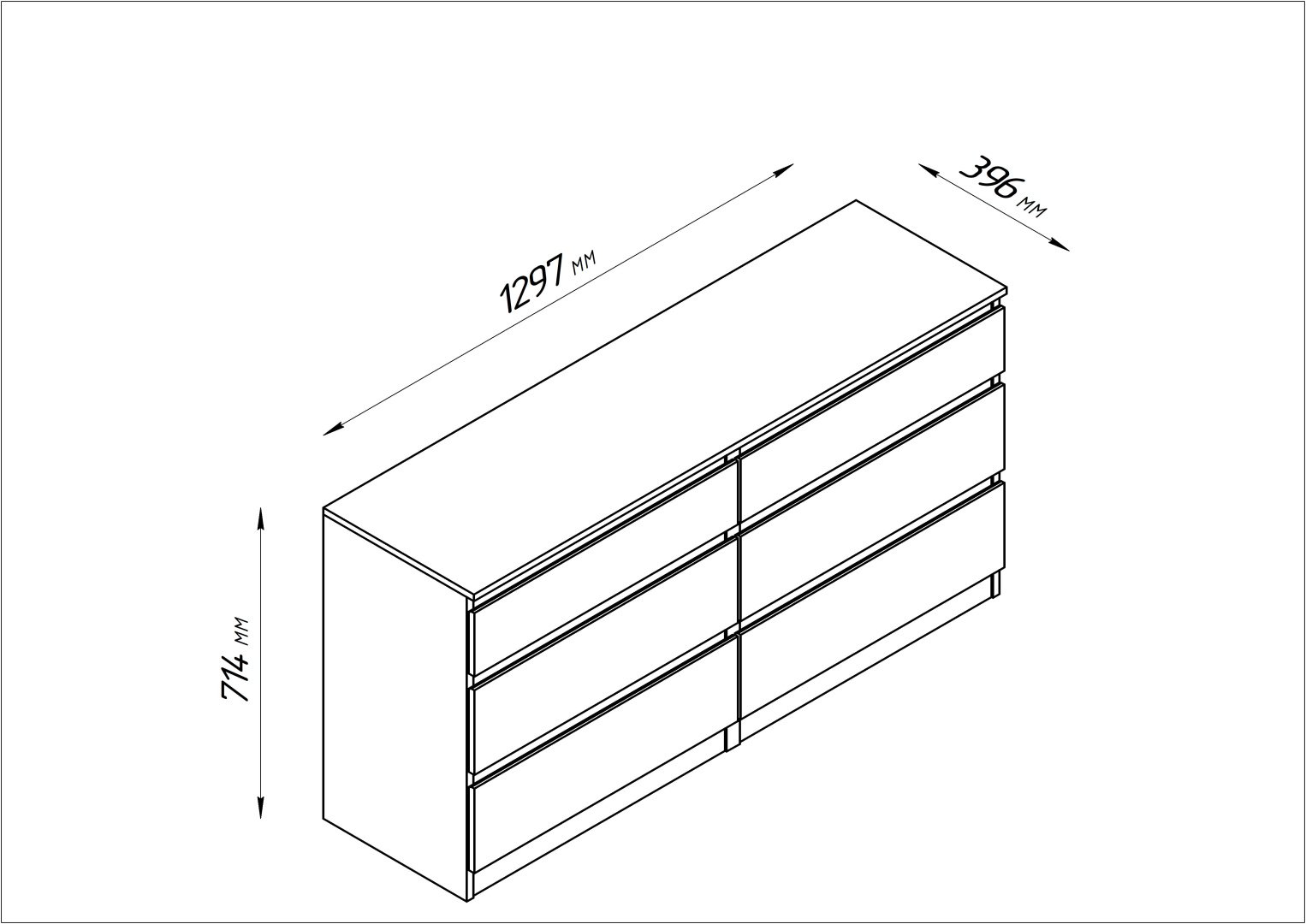 Комод MMZ Кастор, 129.70x39.60x71.4 см, белый купить,NaN