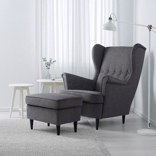 Кресло IKEA Страндмон , обивка ткань, темно-серый купить,NaN