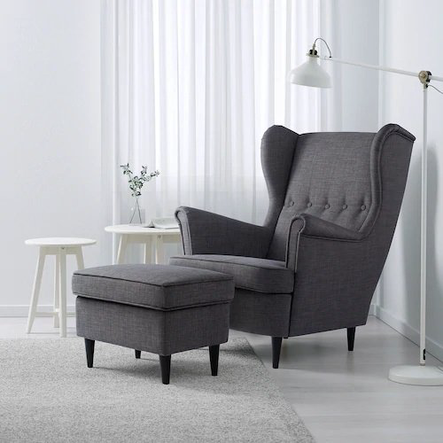 Кресло IKEA Страндмон , обивка ткань, темно-серый купить,NaN