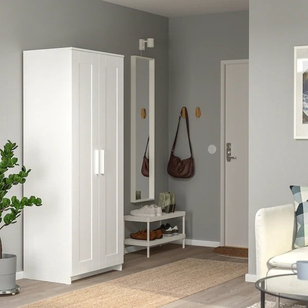 Распашной шкаф IKEA Бримнэс 80400481, 78x190х50 см, белый купить,NaN