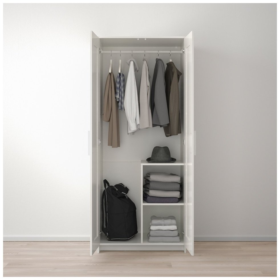 Распашной шкаф IKEA Бримнэс 80400481, 78x190х50 см, белый купить,NaN