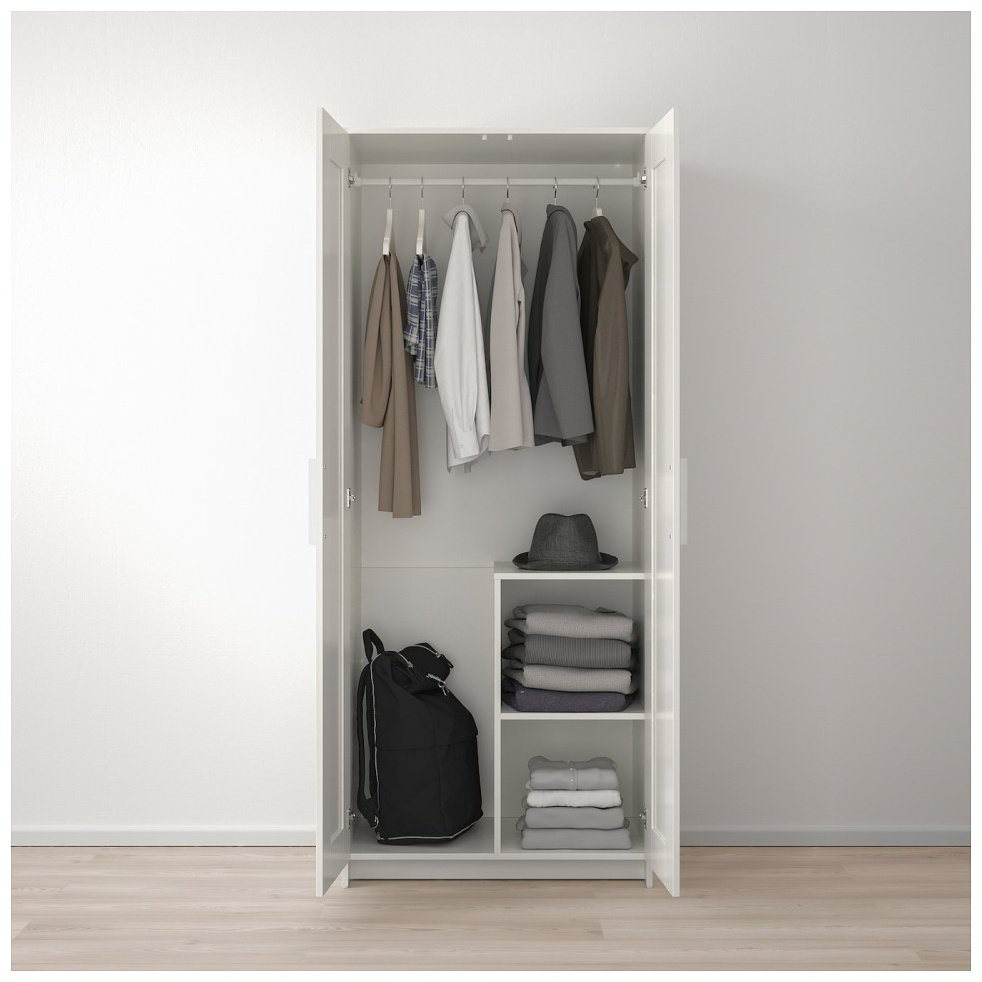 Распашной шкаф IKEA Бримнэс 80400481, 78x190х50 см, белый купить,NaN