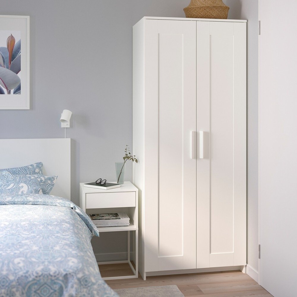 Распашной шкаф IKEA Бримнэс 80400481, 78x190х50 см, белый купить,NaN