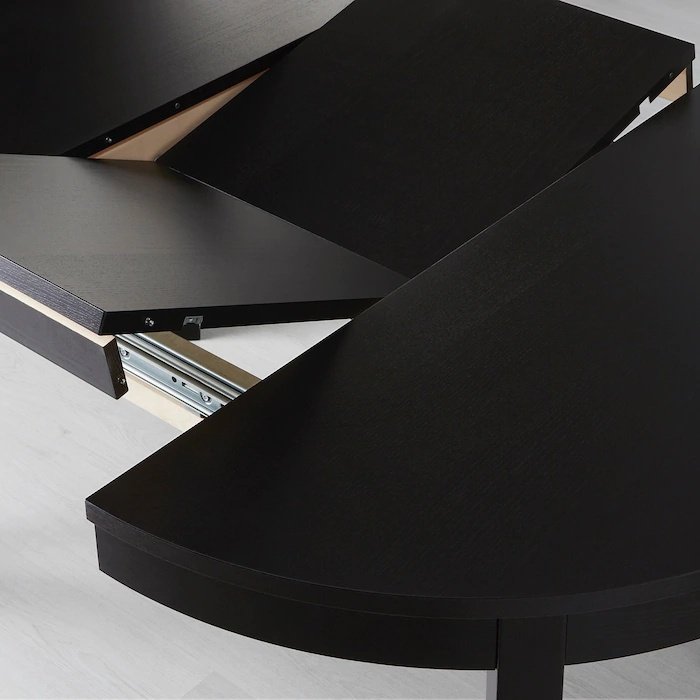 Раздвижной стол IKEA Бьюрста, 166х115x74 см, ДСП, шпон, черный купить,NaN