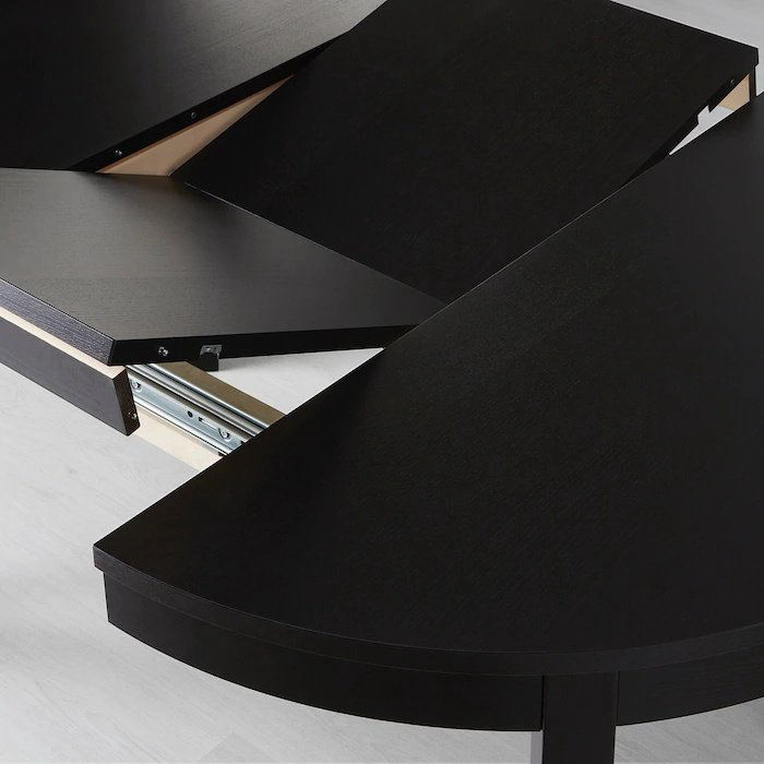 Раздвижной стол IKEA Бьюрста, 166х115x74 см, ДСП, шпон, черный купить,NaN