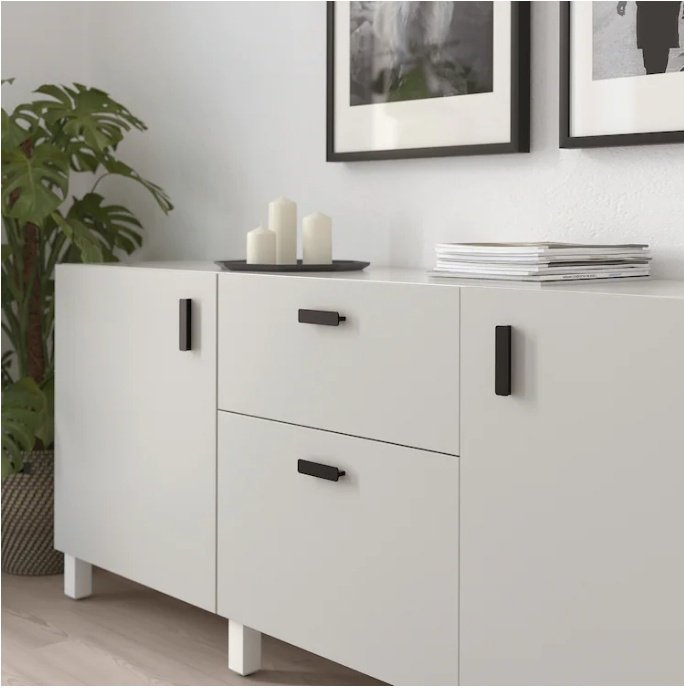 Торцевая ручка IKEA ХАККОС 603.549.65, алюминий, 100 мм, черный купить,NaN